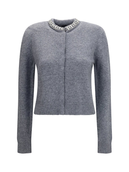 Pinko Colonia Cardigan with jewel collar - Grey-Monumento Gr.