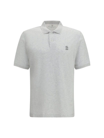 BRUNELLO CUCINELLI Polo in cotton jersey with short sleeves