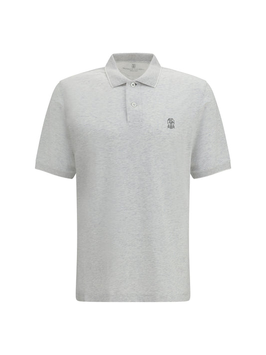 BRUNELLO CUCINELLI Polo in cotton jersey with short sleeves