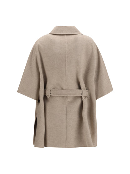 Max Mara Nettare cashmere Cape with belt - Roccia