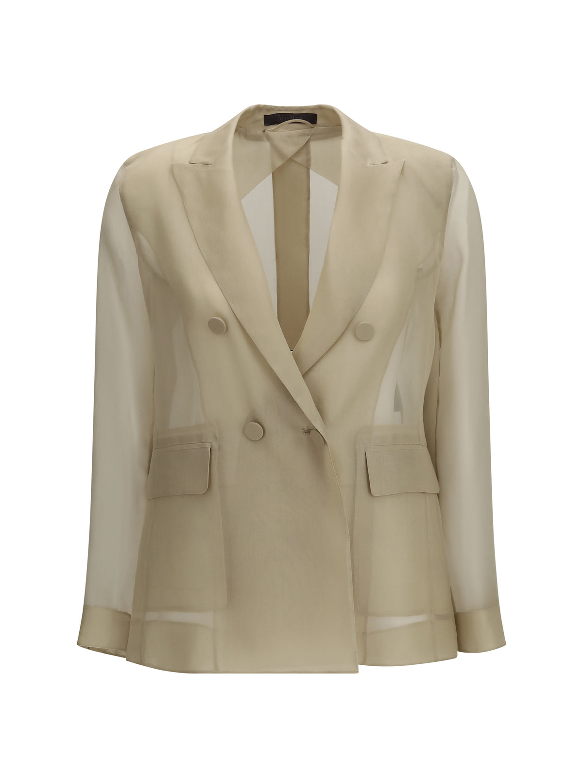 Max Mara Pianoforte Slogan Jacket in silk organza - Sand