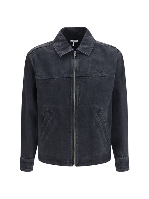 Loewe Zip-Up Denim Jacket - Black