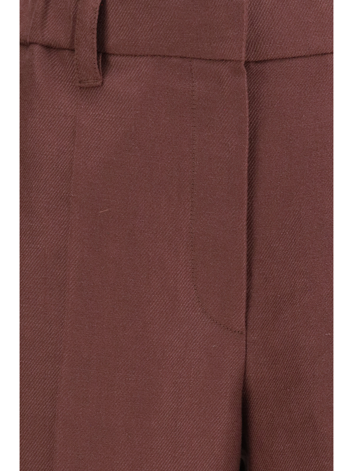 Brunello Cucinelli Wide-Leg Pants in linen with elastic waistband and belt loops - Rhubarb