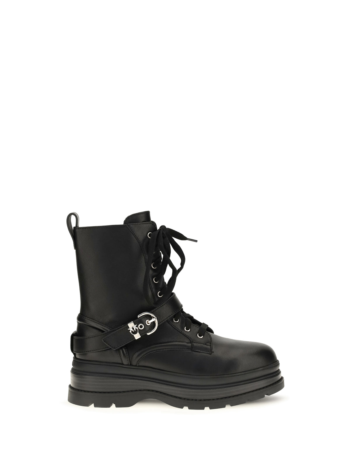 Pinko Eva lace-up leather ankle Boots - Black
