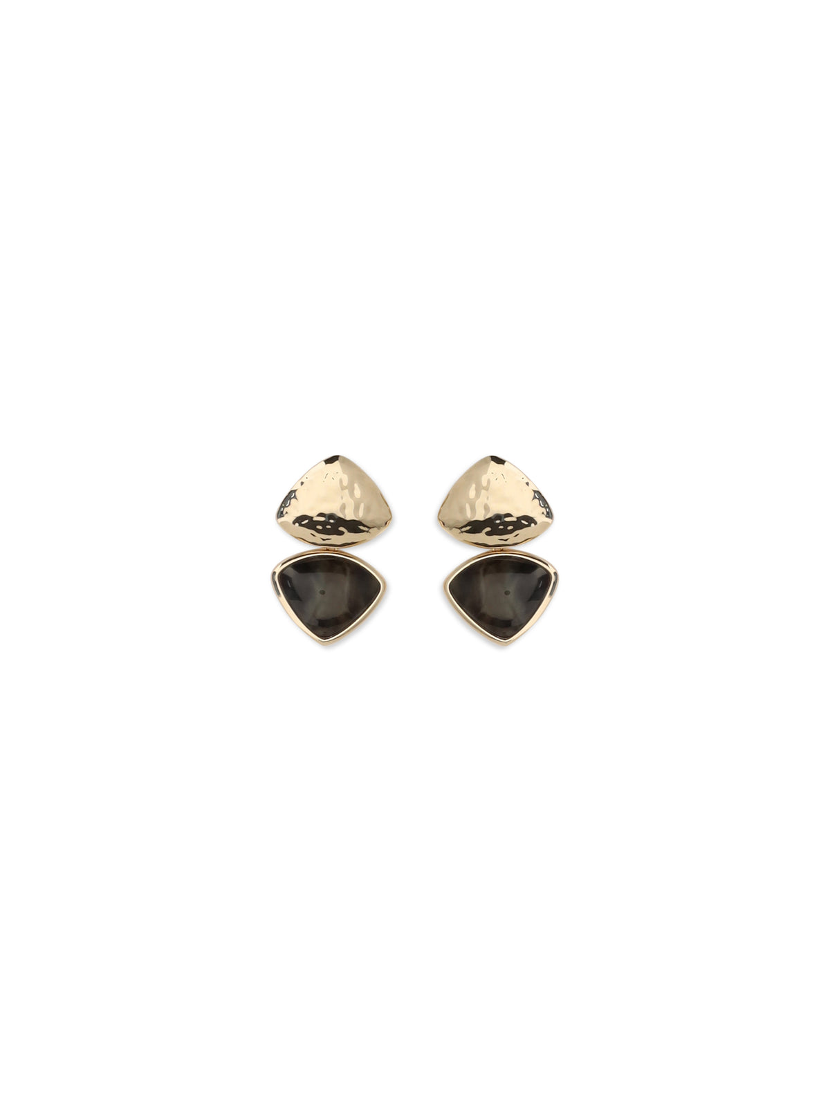 Self-Portrait Two-tone speckled enamel Earrings - Gold