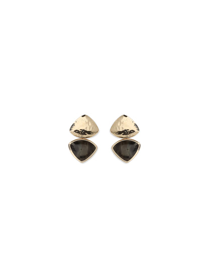 Self-Portrait Two-tone speckled enamel Earrings - Gold