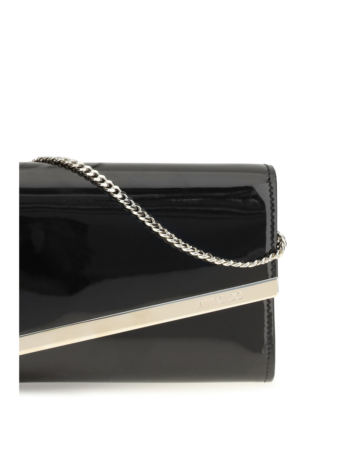 Jimmy Choo Emmie leather Clutch - Black/Light Gold