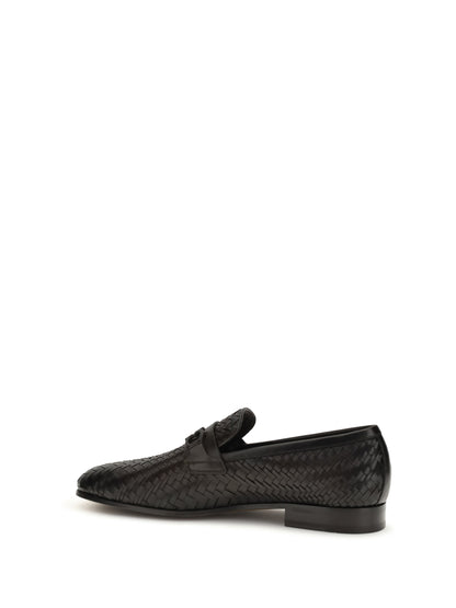 FERRAGAMO Woven Gancini Loafers