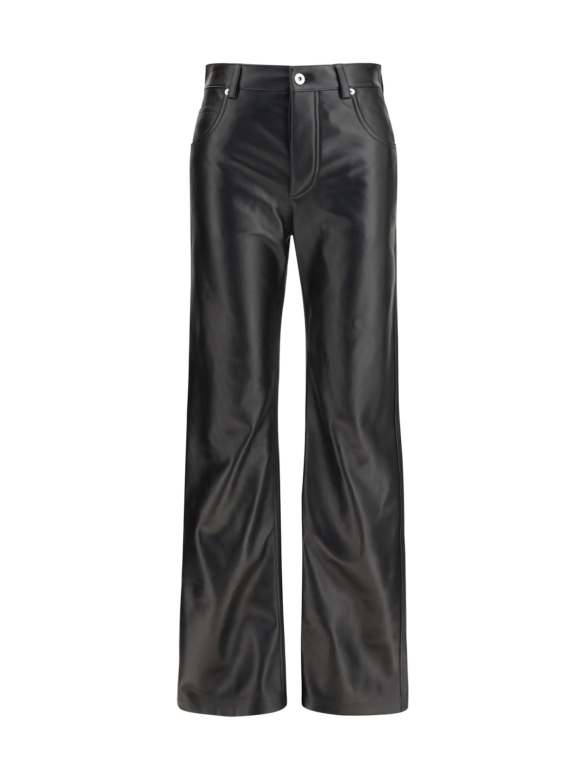 Bottega Veneta Glossy leather flared Pants - Double Black