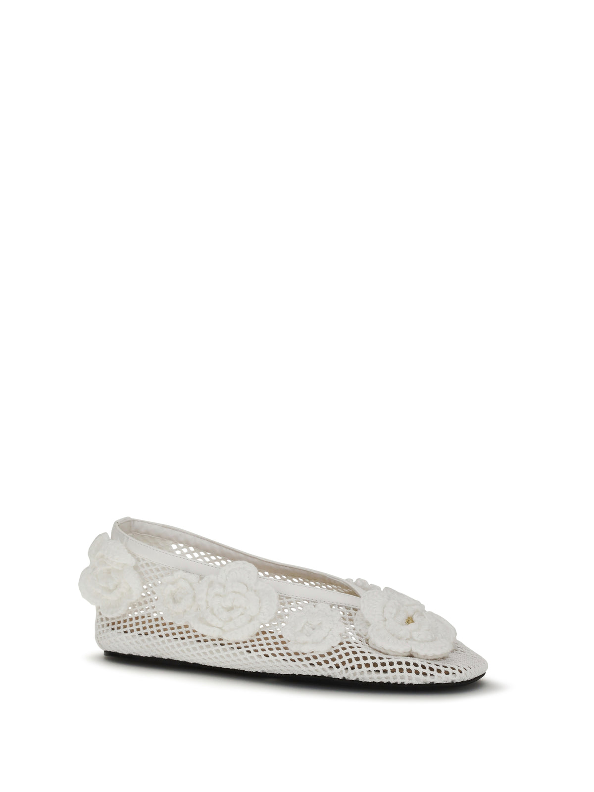 Ganni Jenny mesh Ballerinas - Egret