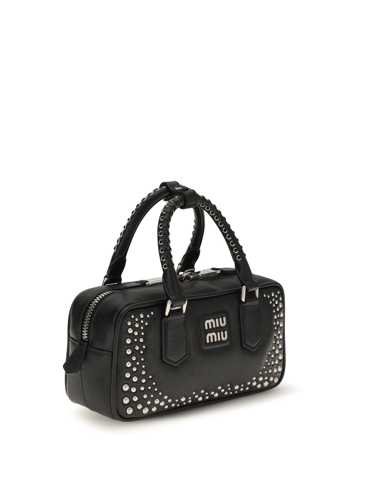 Miu Miu Arcadie studded leather Handbag - Black