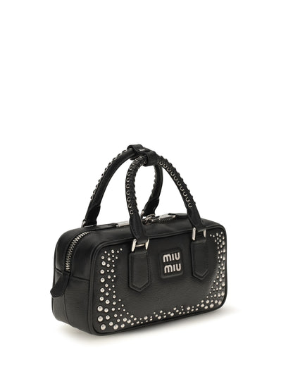 Miu Miu Arcadie studded leather Handbag - Black