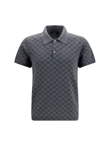 GUCCI GG jacquard wool and silk Polo Shirt