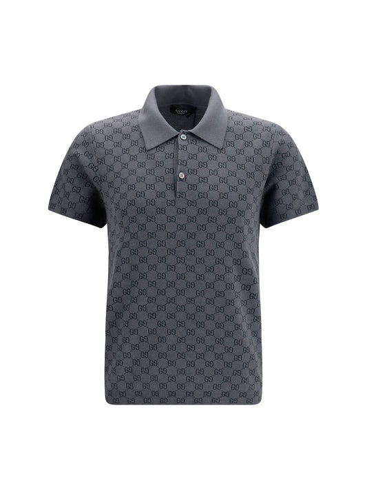 GUCCI GG jacquard wool and silk Polo Shirt