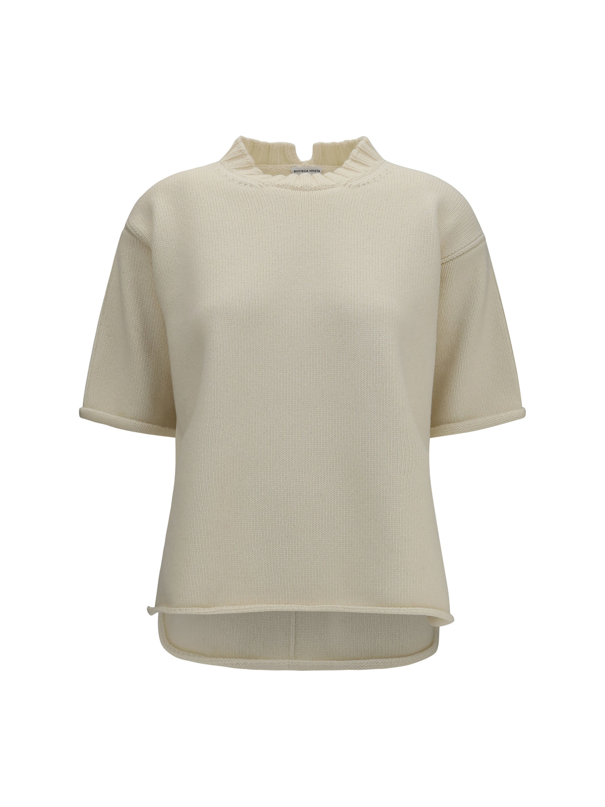 Bottega Veneta Wool and cashmere-blend knit T-shirt - Rice