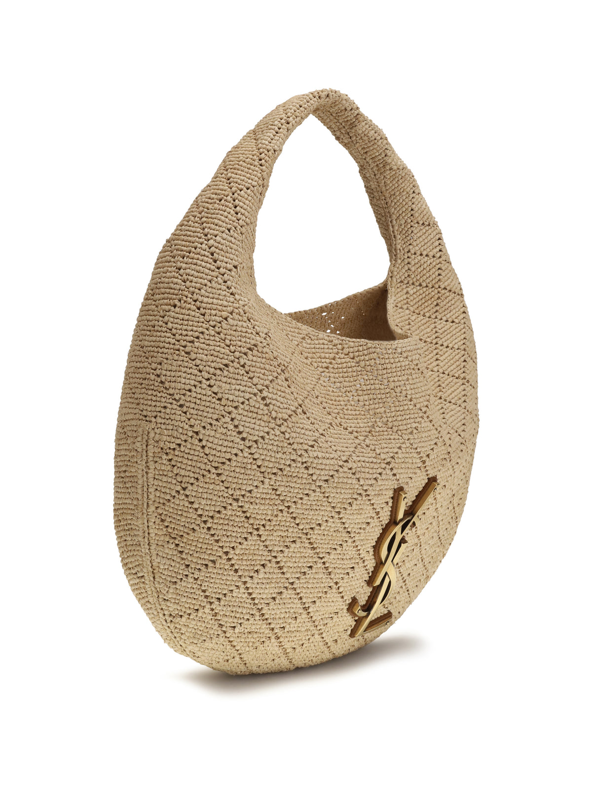 Saint Laurent Icare Hobo Bag in raffia - Pale Brown/Brick