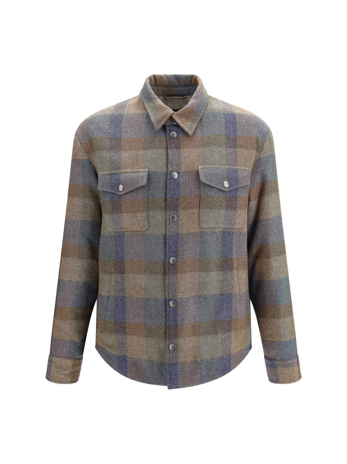 Etro Wool and cashmere check Shirt - Var. Multicolor  F.Do Green