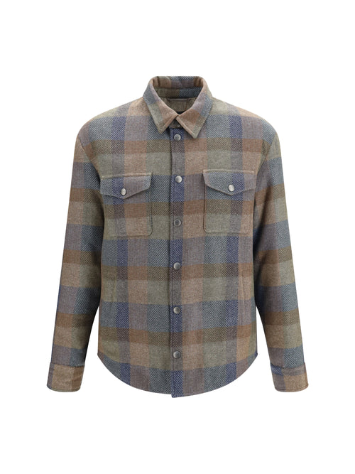 Etro Wool and cashmere check Shirt - Var. Multicolor  F.Do Green