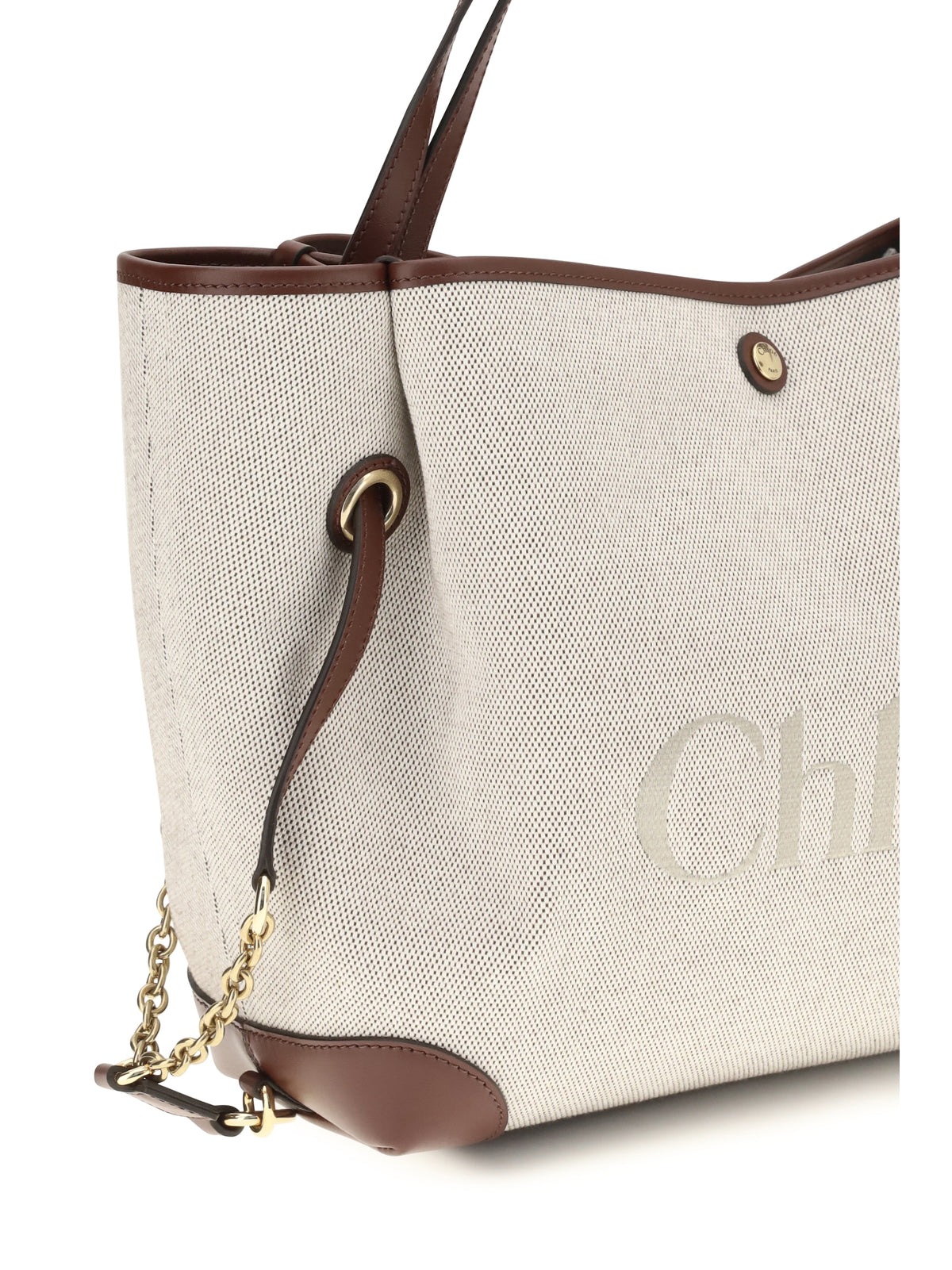 Chloé Clover Tote Bag in canvas - Crafty Brown