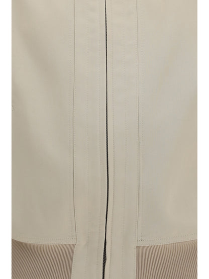 Gucci Zip Bomber Jacket in silk poplin - Ecru