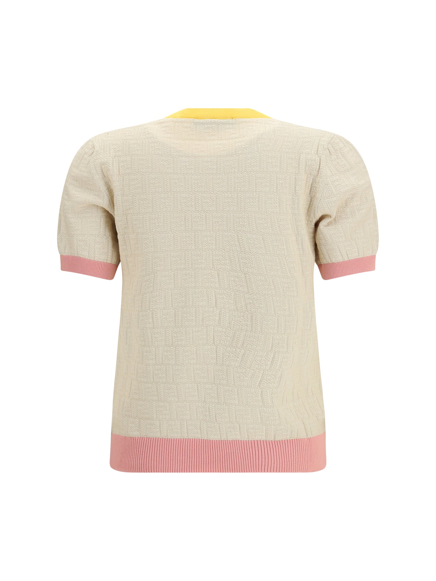 FENDI Cotton and silk crewneck Sweater with FF motif