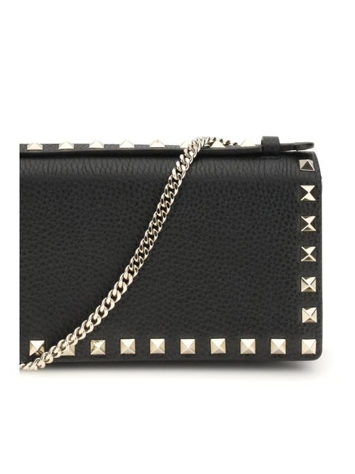 Valentino Garavani Rockstud chain Wallet - Black