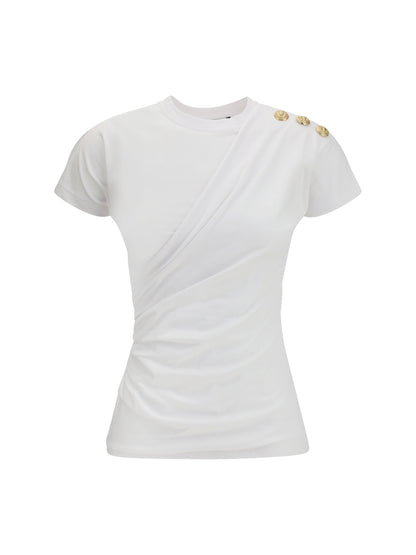 BALMAIN 3 buttons Draped T-shirt
