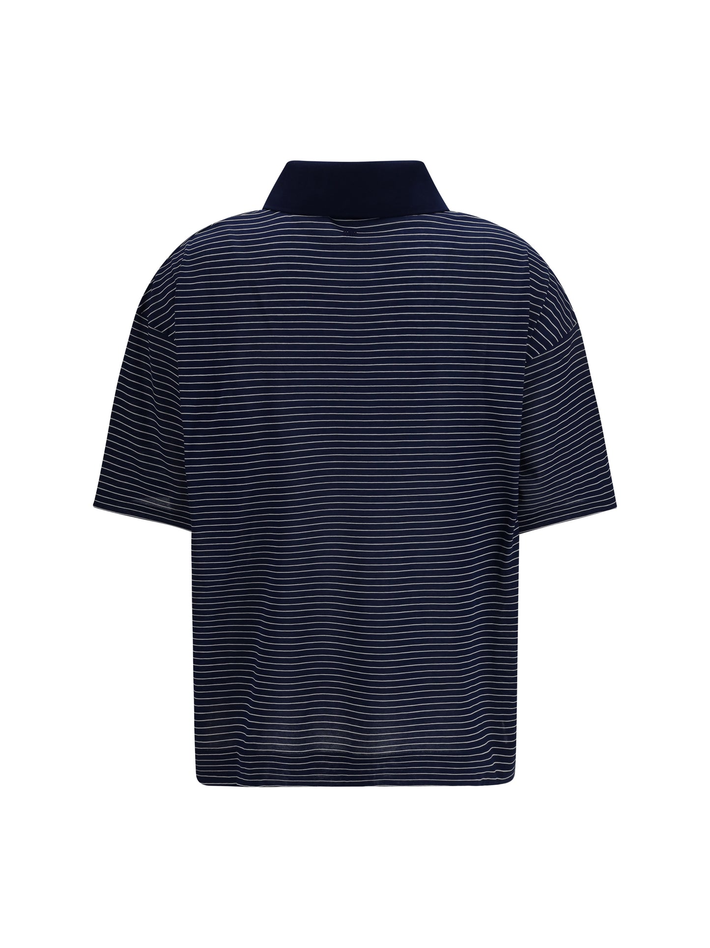 AMI PARIS Cotton Striped Ami de Coeur Polo