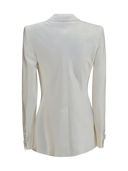 Tom Ford Polka-dot satin double-breasted Blazer - Off White