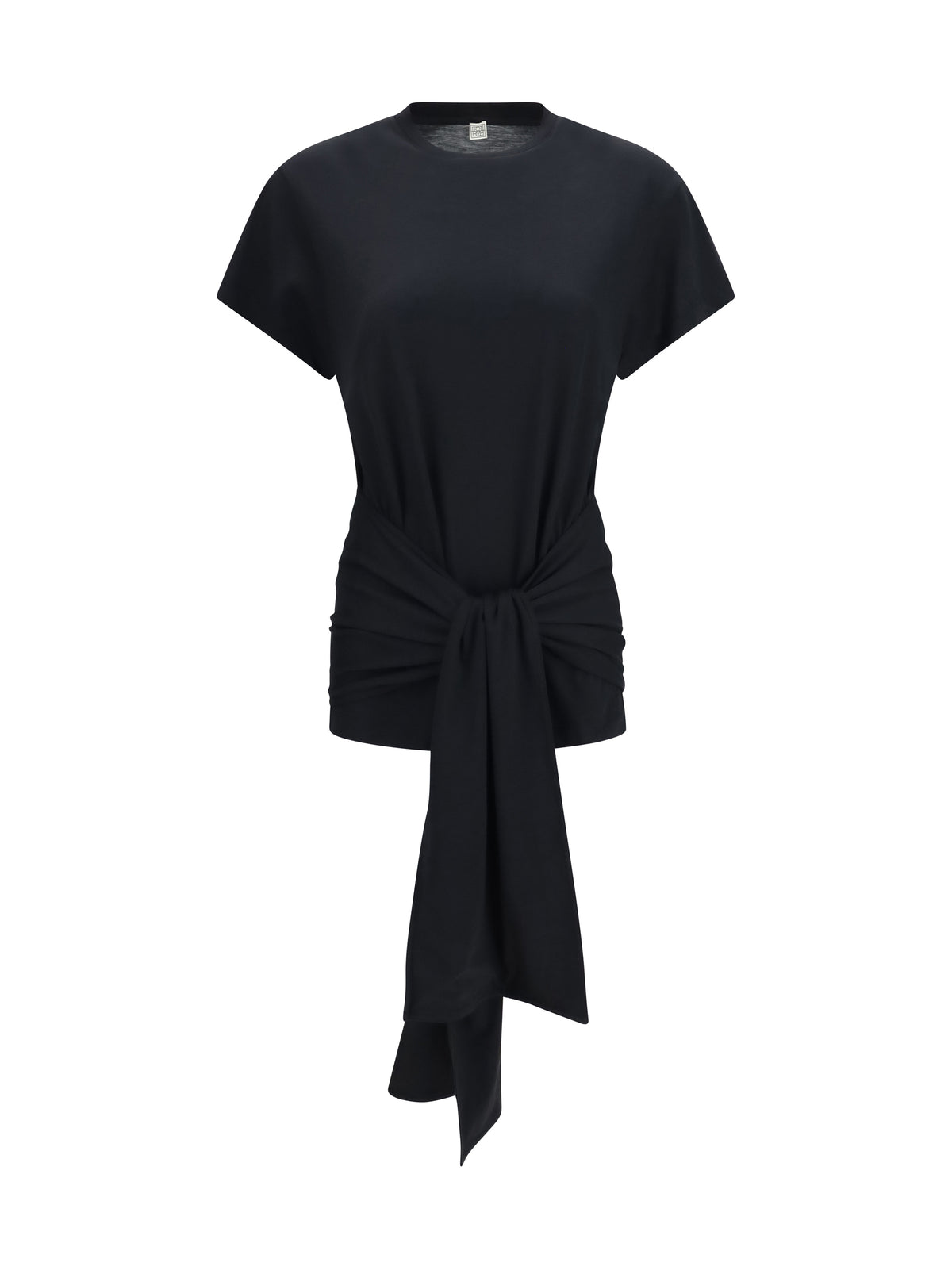 Toteme Draped-waist jersey T-shirt - Black