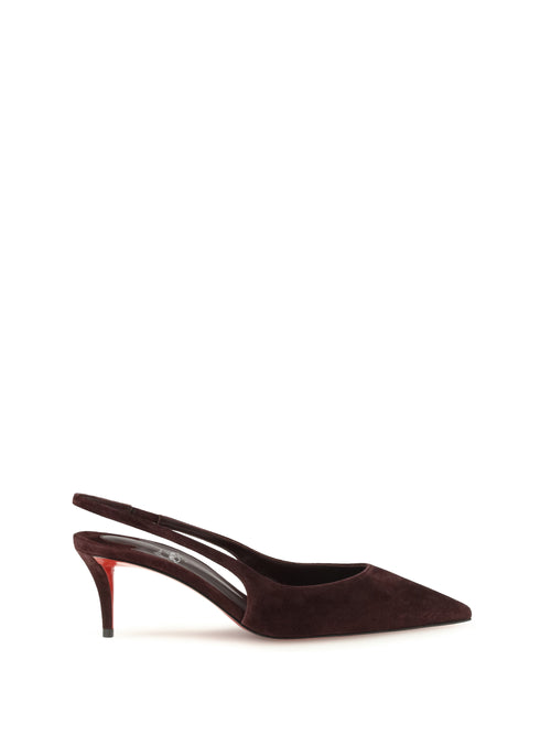 Christian Louboutin Miss Z Slingback Suede Pumps - Dulse/Lin Dulse
