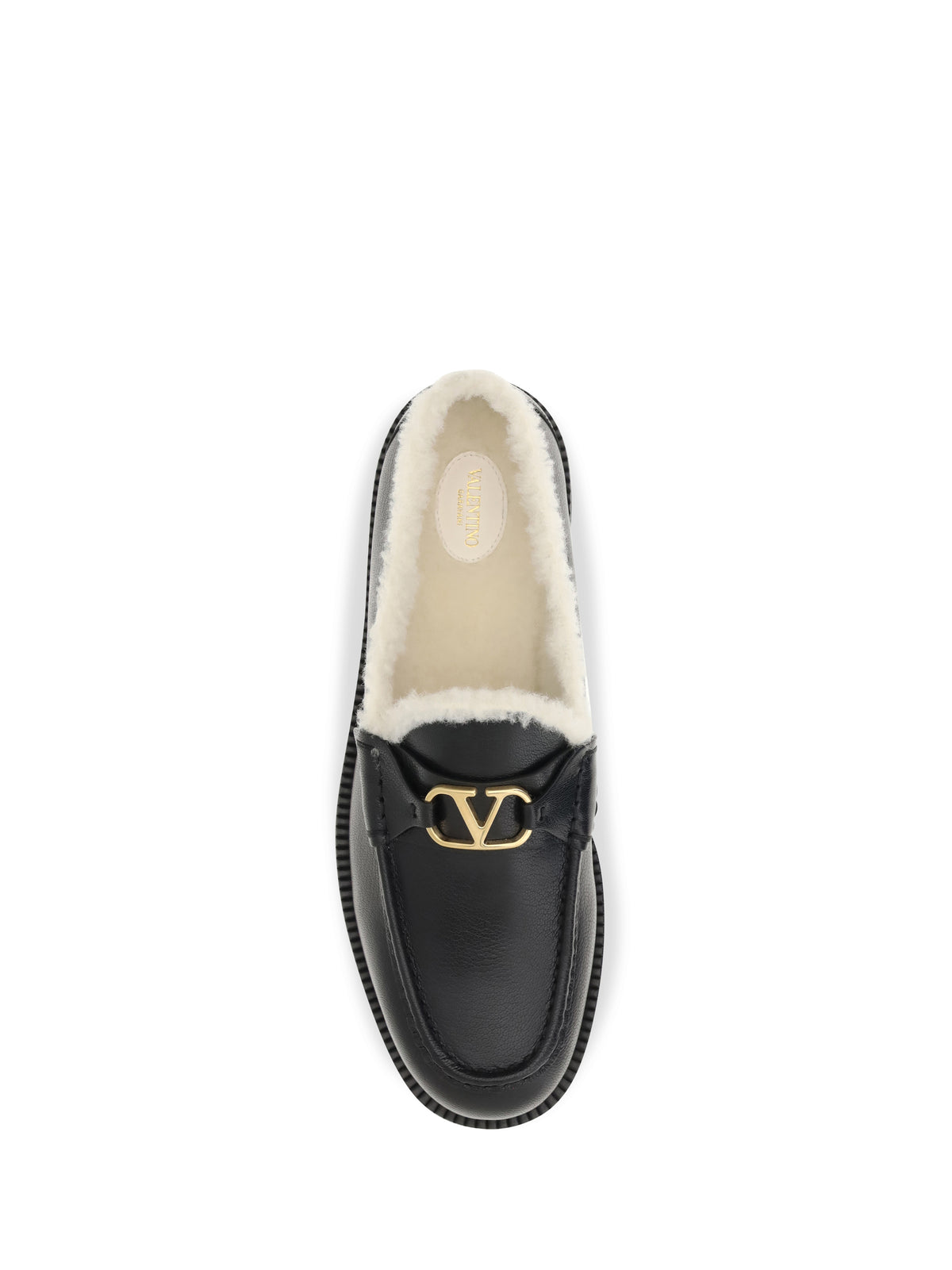 Valentino Garavani Vlogo fur Loafers - Black/White