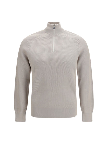 BRUNELLO CUCINELLI Cotton Sweater with a high neckline