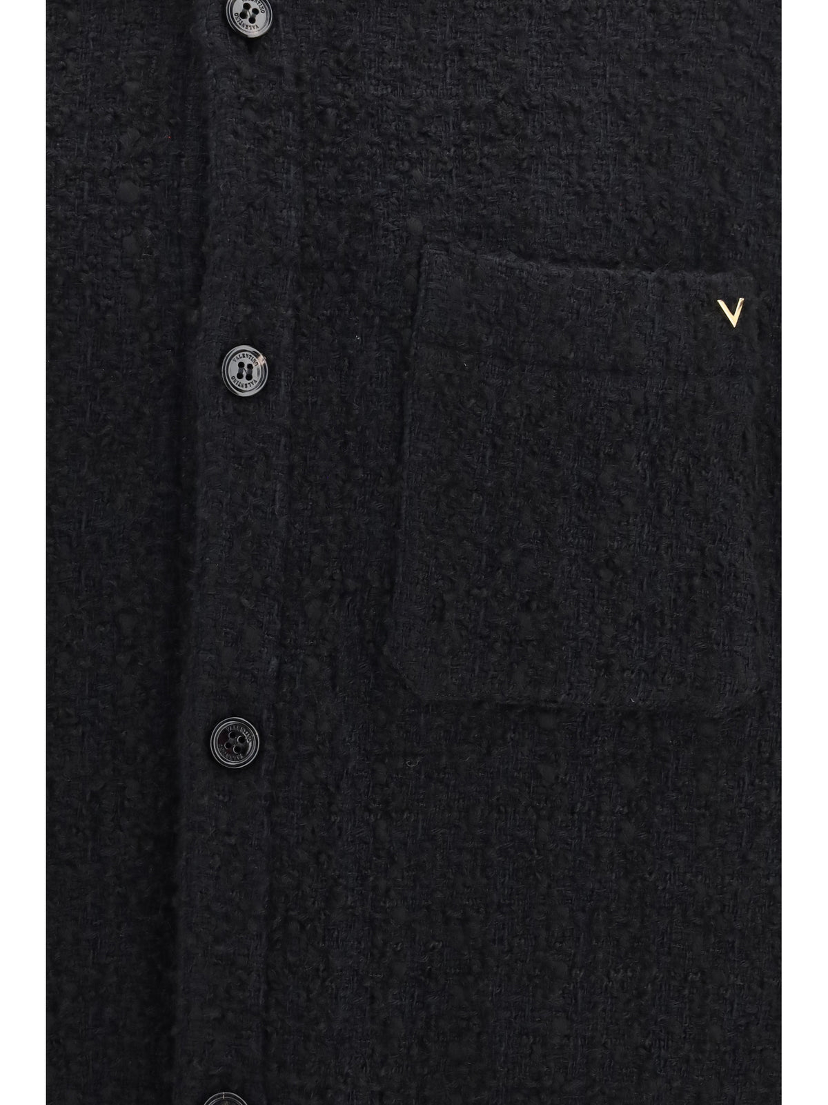 Valentino Textured high-neck Jacket - Black