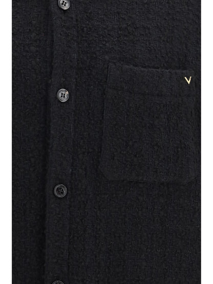 Valentino Textured high-neck Jacket - Black