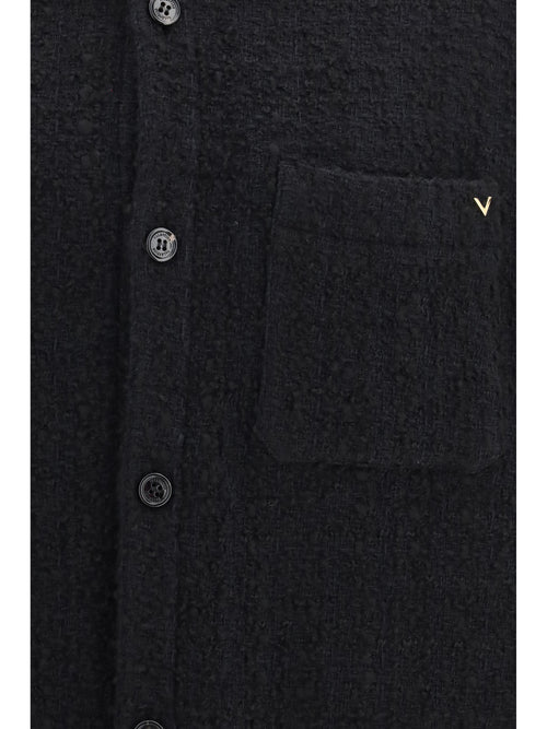 Valentino Textured high-neck Jacket - Black