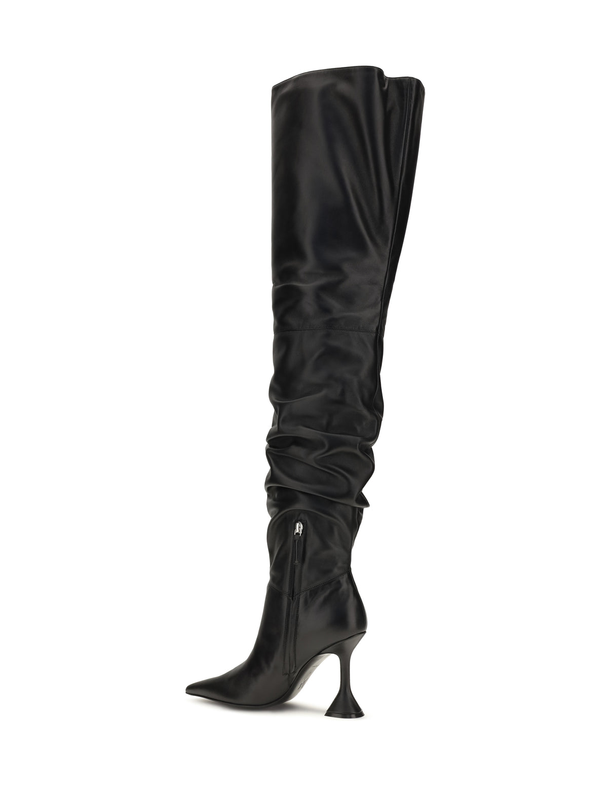 Amina Muaddi Olivia Thigh-high Boots - Black Nappa