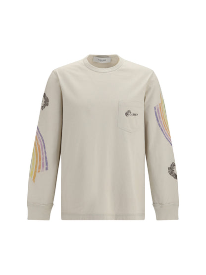 Golden Goose Asymmetric print Sweatshirt - Dark Heritage White