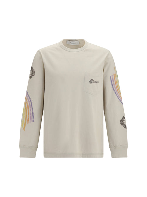 Golden Goose Asymmetric print Sweatshirt - Dark Heritage White