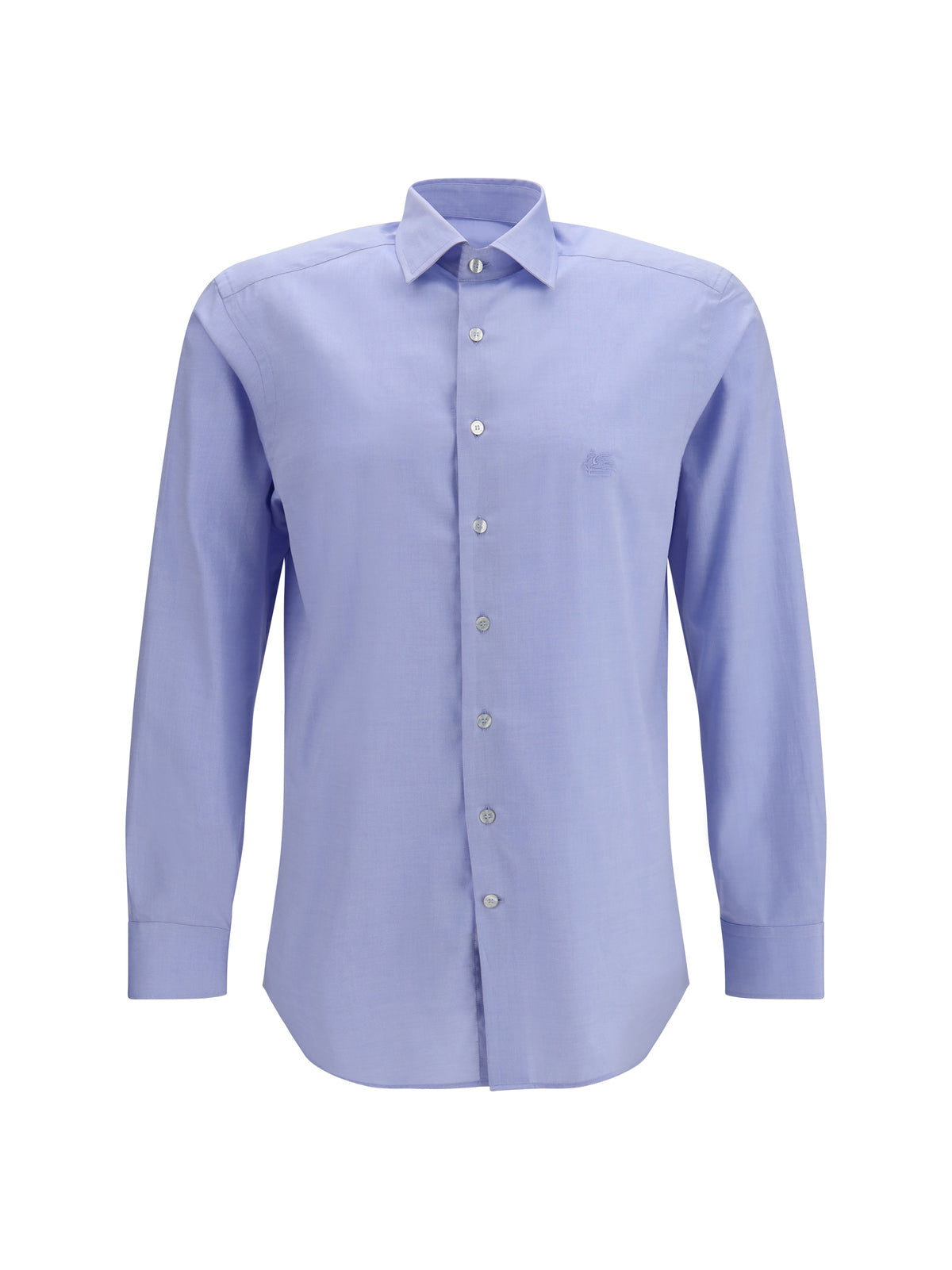 Etro Roma cotton Shirt with Pegaso logo - Light Blue