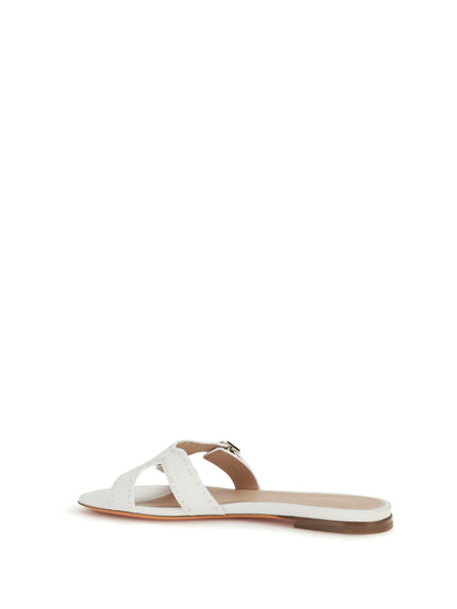 Santoni Low leather Sandals - White
