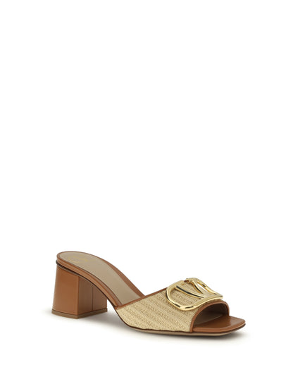 VALENTINO GARAVANI VLogo Signature raffia slide Sandals