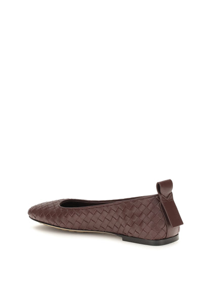 Bottega Veneta Charlotte Ballerinas - Deep Mahogany