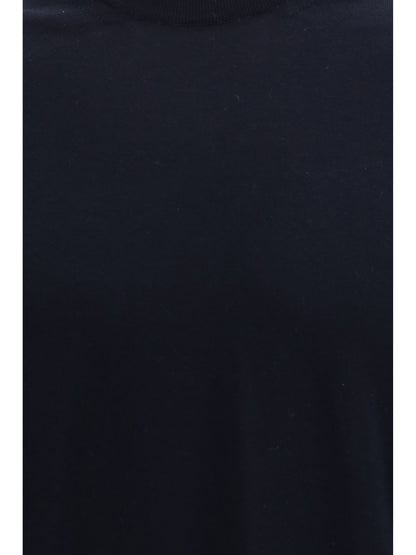 Piacenza Cashmere Short-sleeve crewneck Sweater - Dark Navy