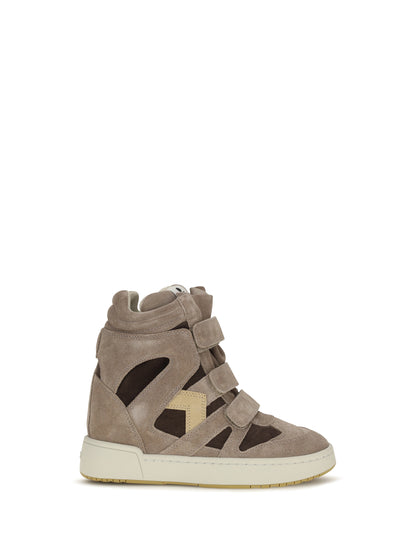 Isabel Marant Leather Sneakers - Sand Brown/Chocolate