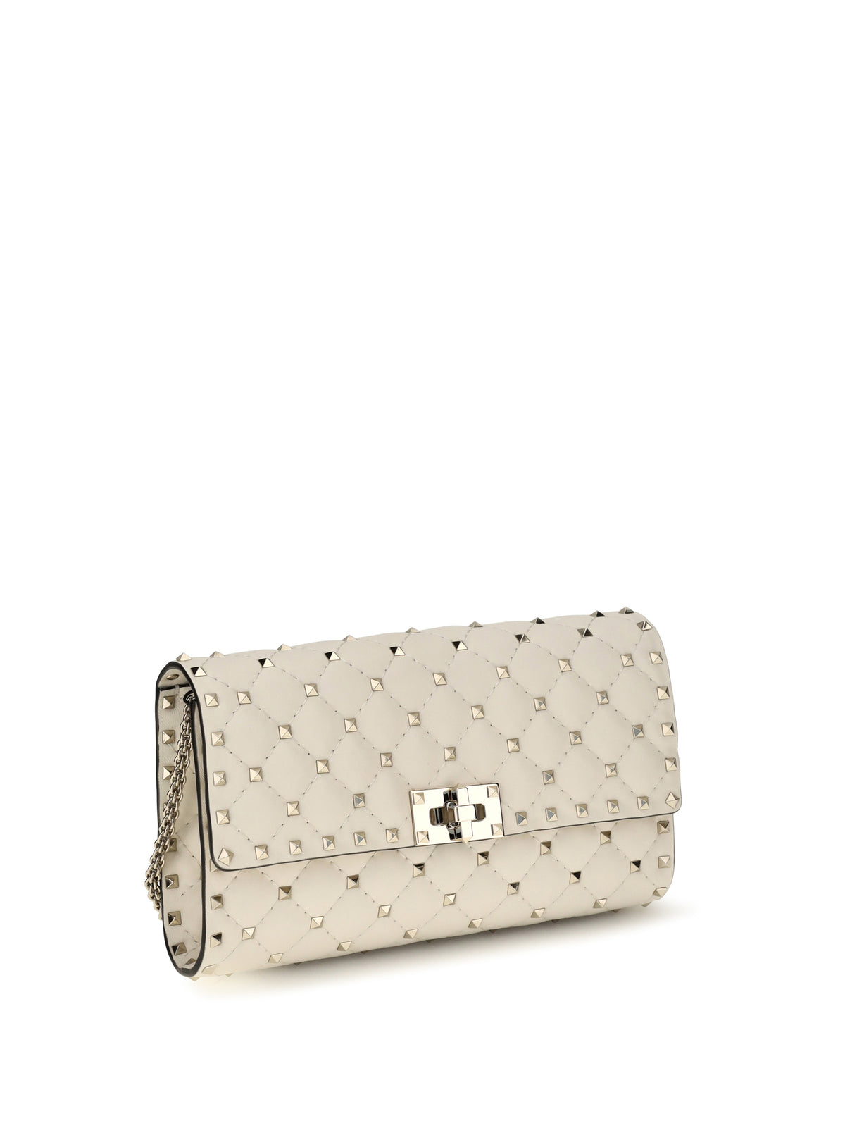 Valentino Garavani Rockstud Spike quilted Nappa Shoulder Bag - Light Ivory
