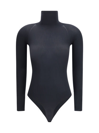 ALAÏA Knitted second-skin effect Bodysuit with high neck