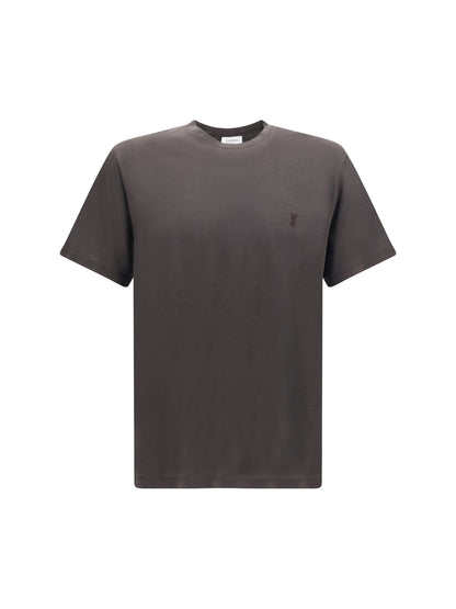Saint Laurent Cassandre silk and cotton T-Shirt - Ebene