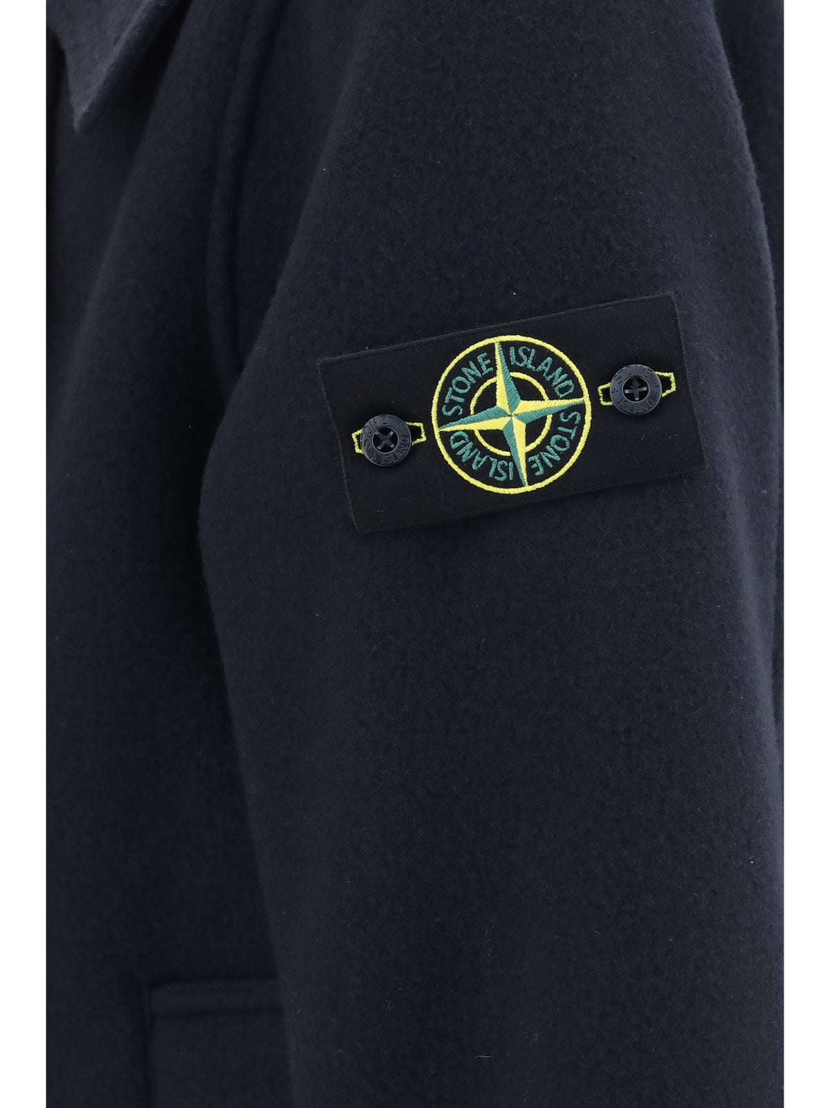 Stone Island Double-breasted wool and cashmere Jacket - Navy Blue