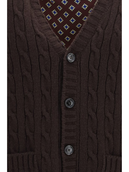 Valentino Virgin wool V-neck Cardigan - Middle Brown